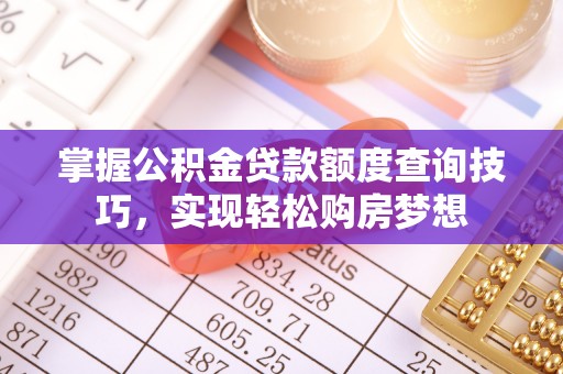 前镇掌握公积金贷款额度查询技巧，实现轻松购房梦想